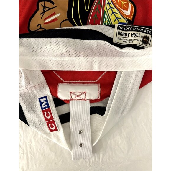 Bobby Hull 1957-58 Chicago Blackhawks CCM Heroes of Hockey Jersey Size 42 RARE - Picture 12 of 16